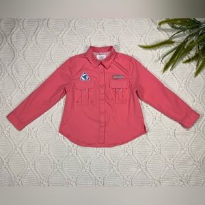 Ocean + Coast Bottom Down Top Recycled Fabric Girls' Blouse Pink M